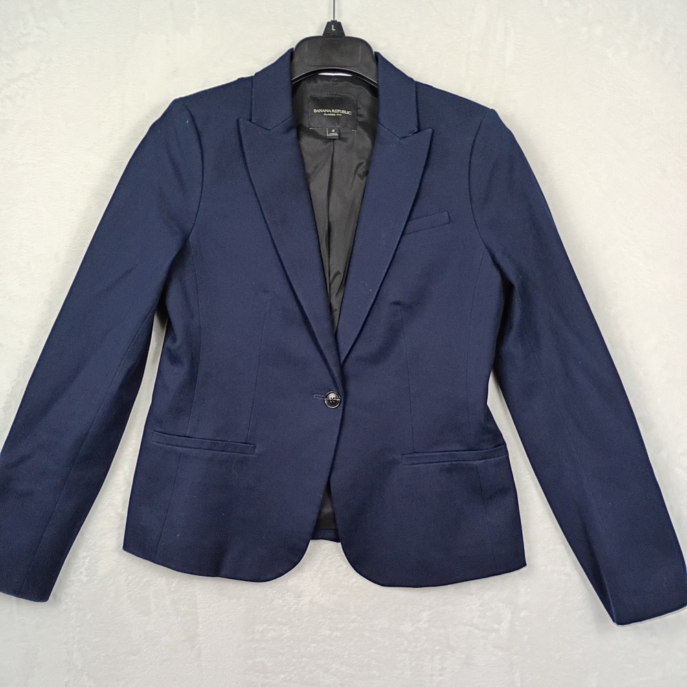 Banana Republic Dark Navy Single-Button Blazer